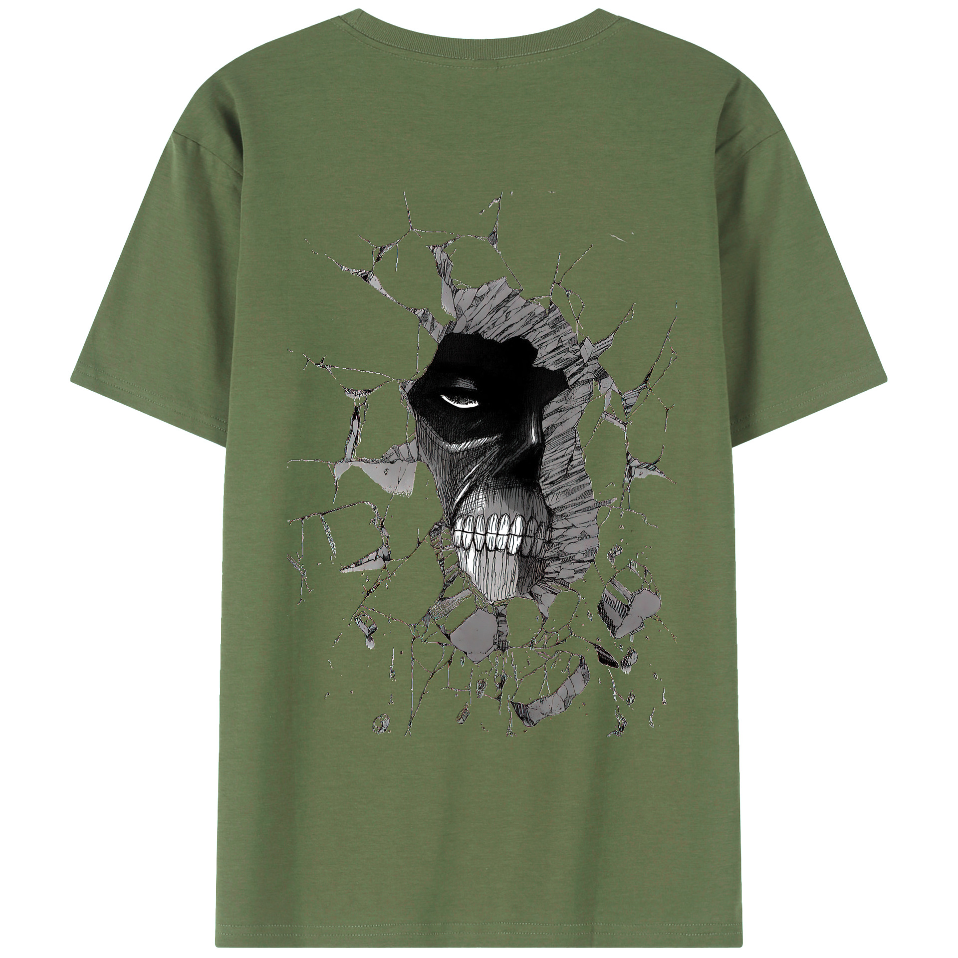（画像用） 進撃の巨人 Attack on Titan 綿100％ メンズ半袖Tシャツ（バックプリント） 通気性